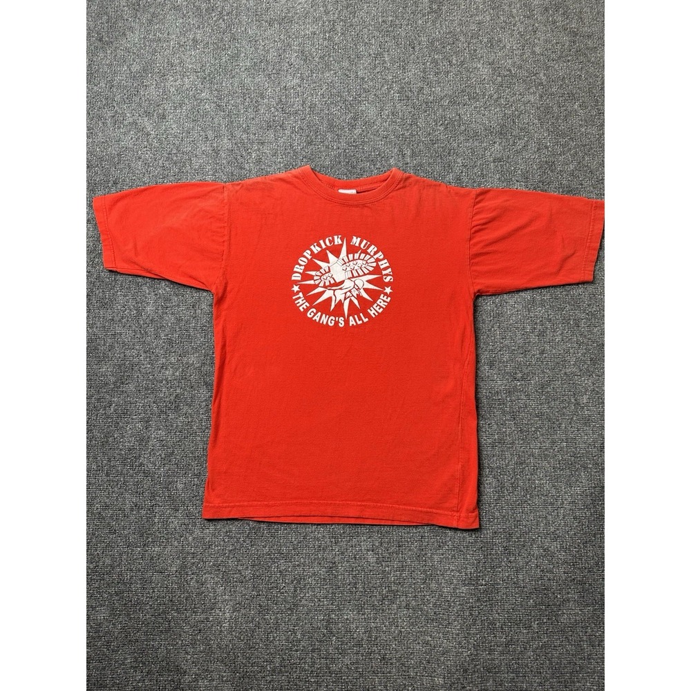 Mens Dropkick Murphys The Gang's All‎ Here Red Punk T-Shirt Graphic, Size M